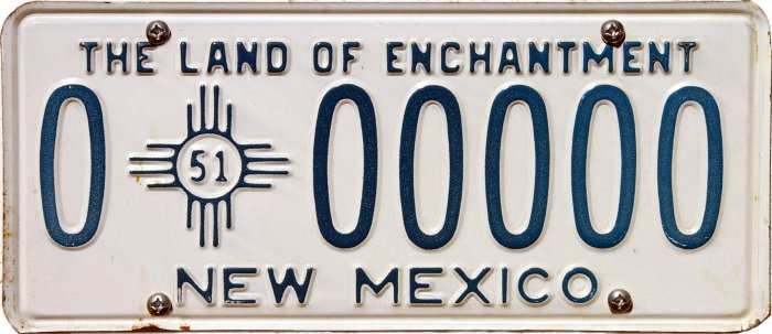Variations and Varieties of New Mexico License Plates